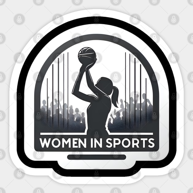 Courage on Court: Women in Sports Female Athlete Basketball Sticker by PuckDesign